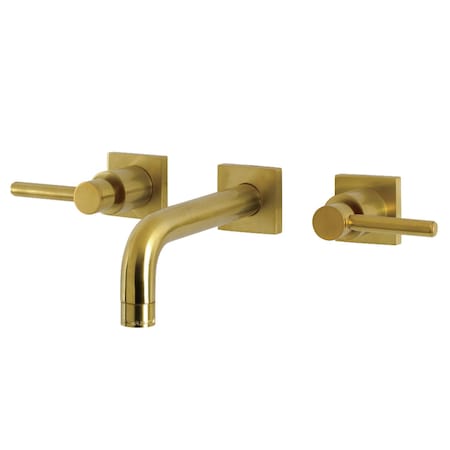 Kingston Brass KS6127DL Two-Handle Wall Mount Bathroom Faucet, Brushed Brass KS6127DL